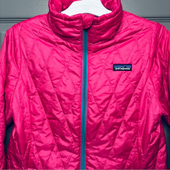 Patagonia Youth Nano Puff Diamond Quilted Insulated Jacket L /12 Pink Turquoise - Picture 2 of 12